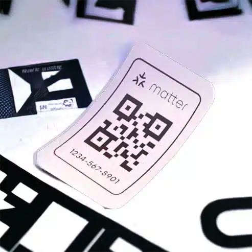 Matter tag with QR code for device commissioning