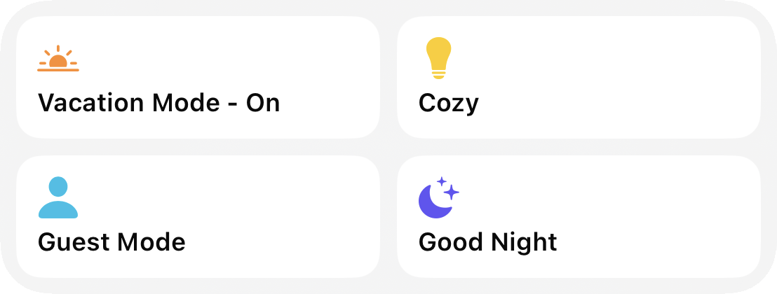 Widget overview with scene and state tiles on the Home Screen