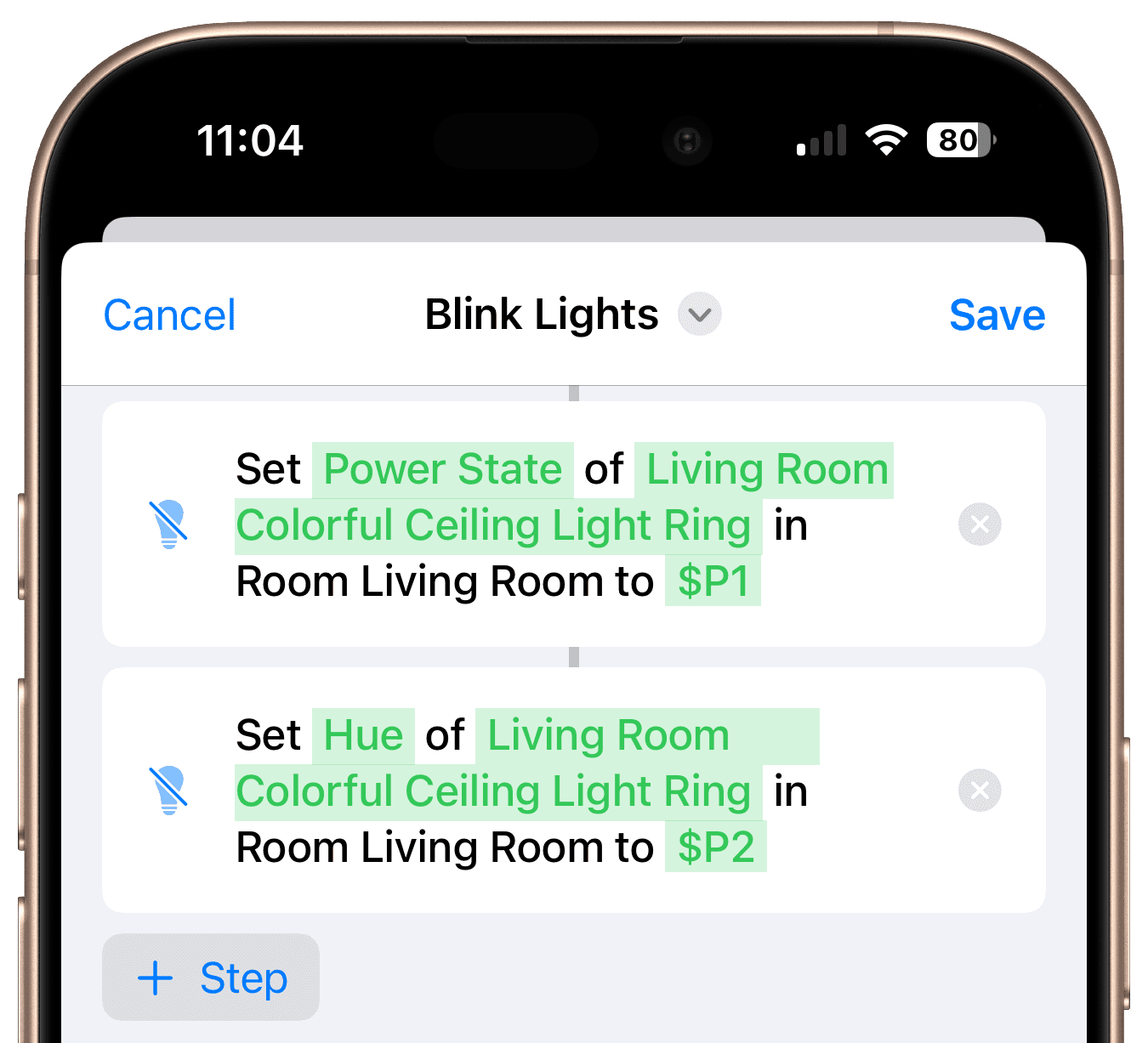 Workflow step for restoring the original state