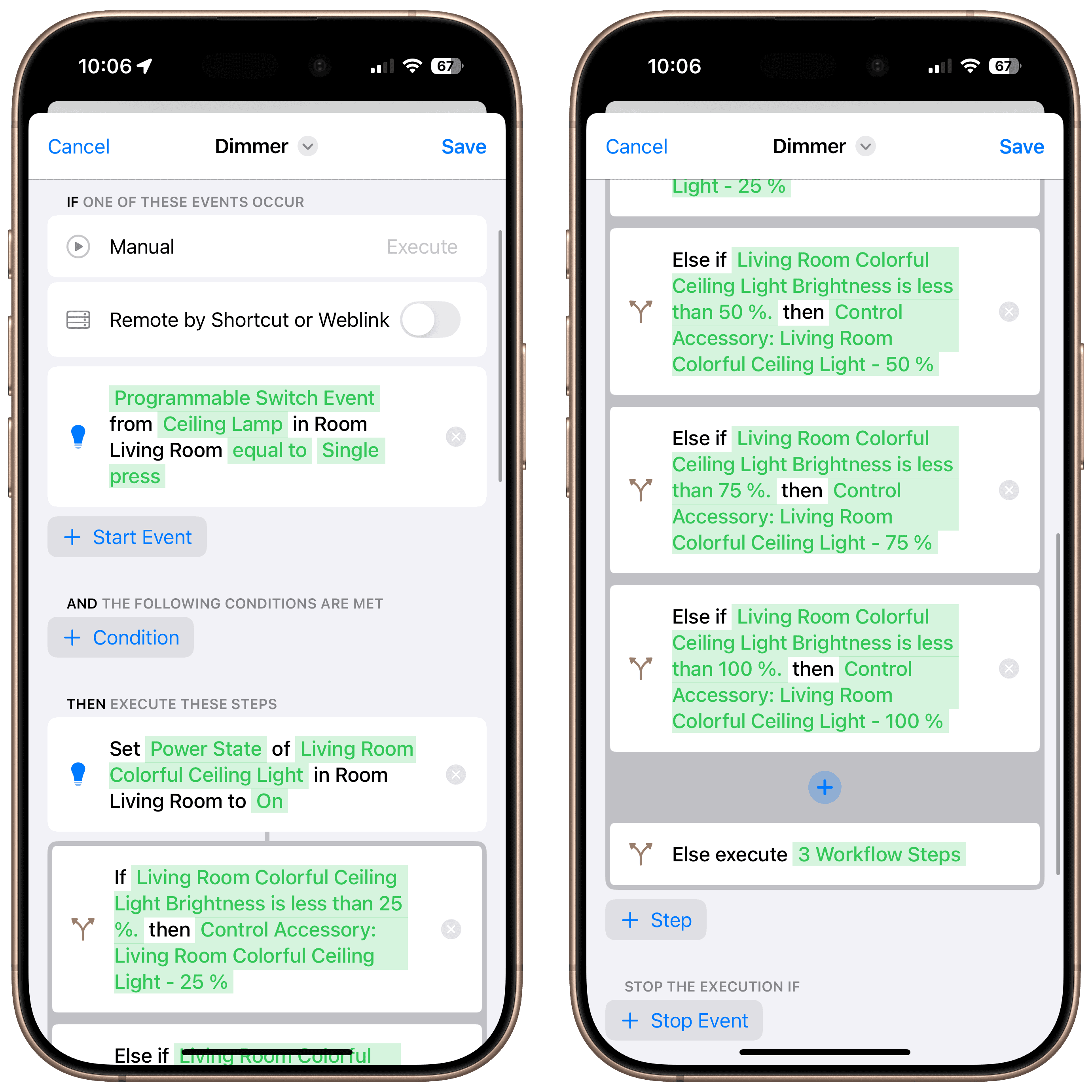 Final stepwise brightness workflow overview