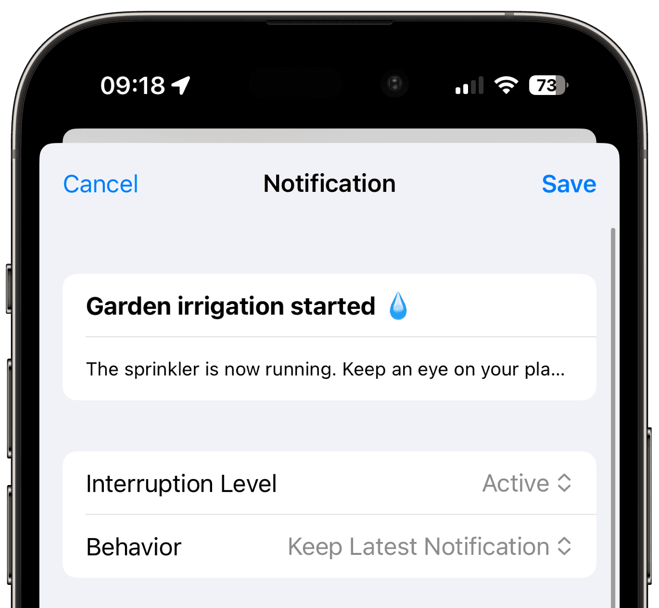 Recipient selection screen