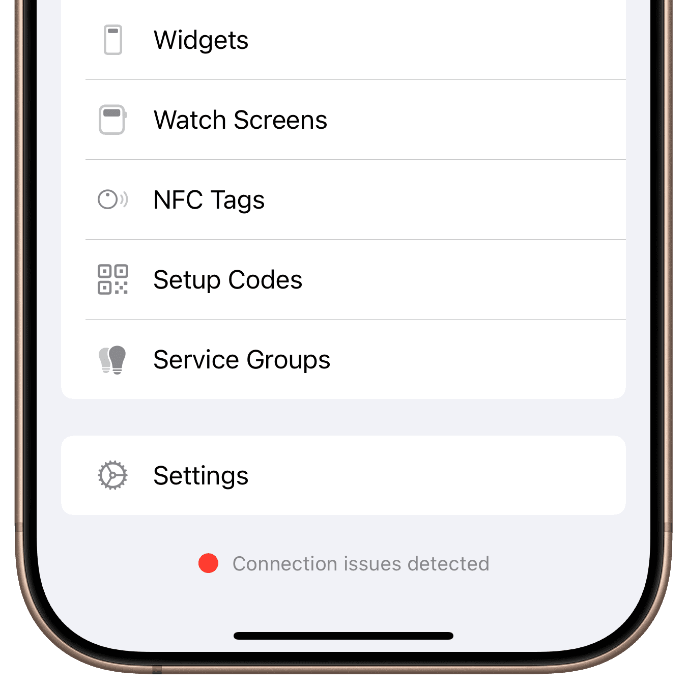 Controller for HomeKit showing connection issues detected