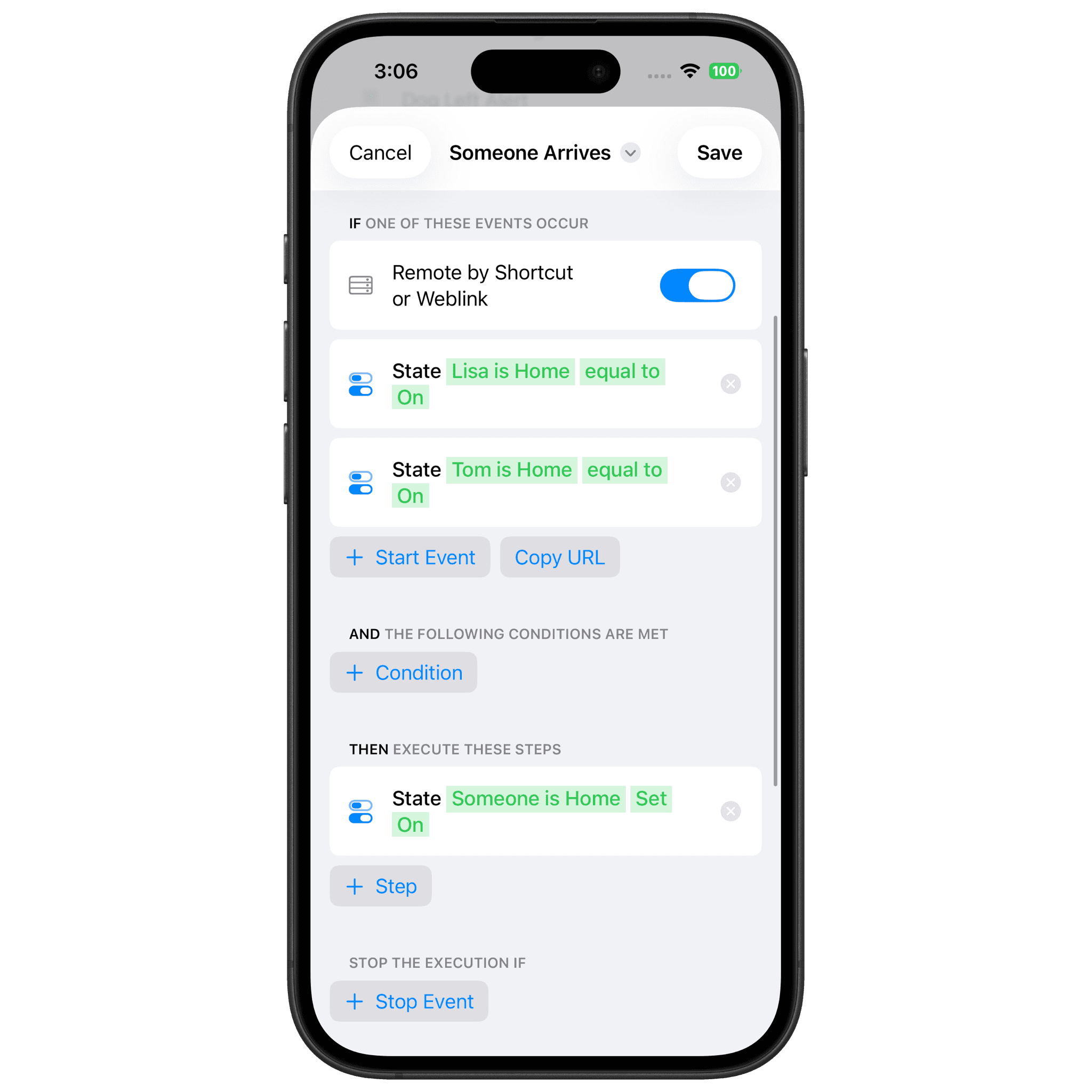 Workflow setting Someone is Home when first person arrives