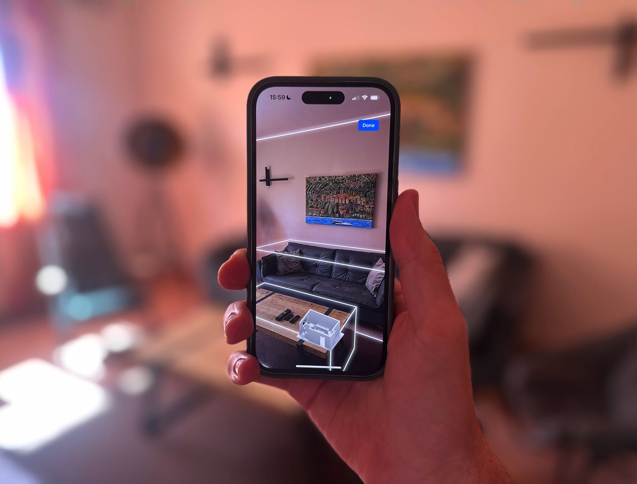 Floor Plan showing an interactive 3D home view in Controller for HomeKit