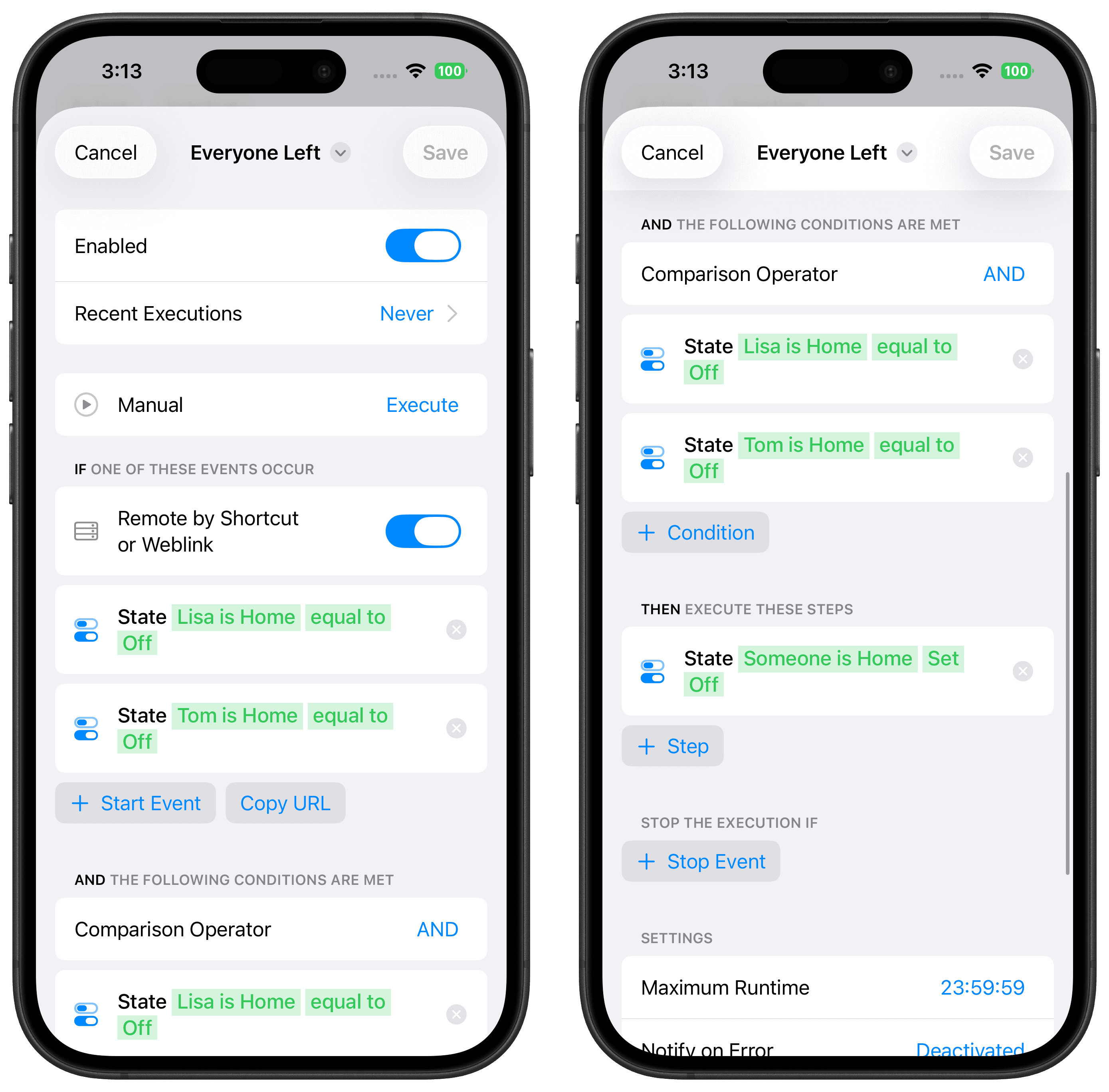 Workflow turning Someone is Home off when everyone left