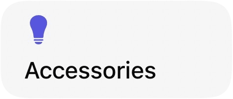 Grid of widget tiles for accessories, cameras and scenes