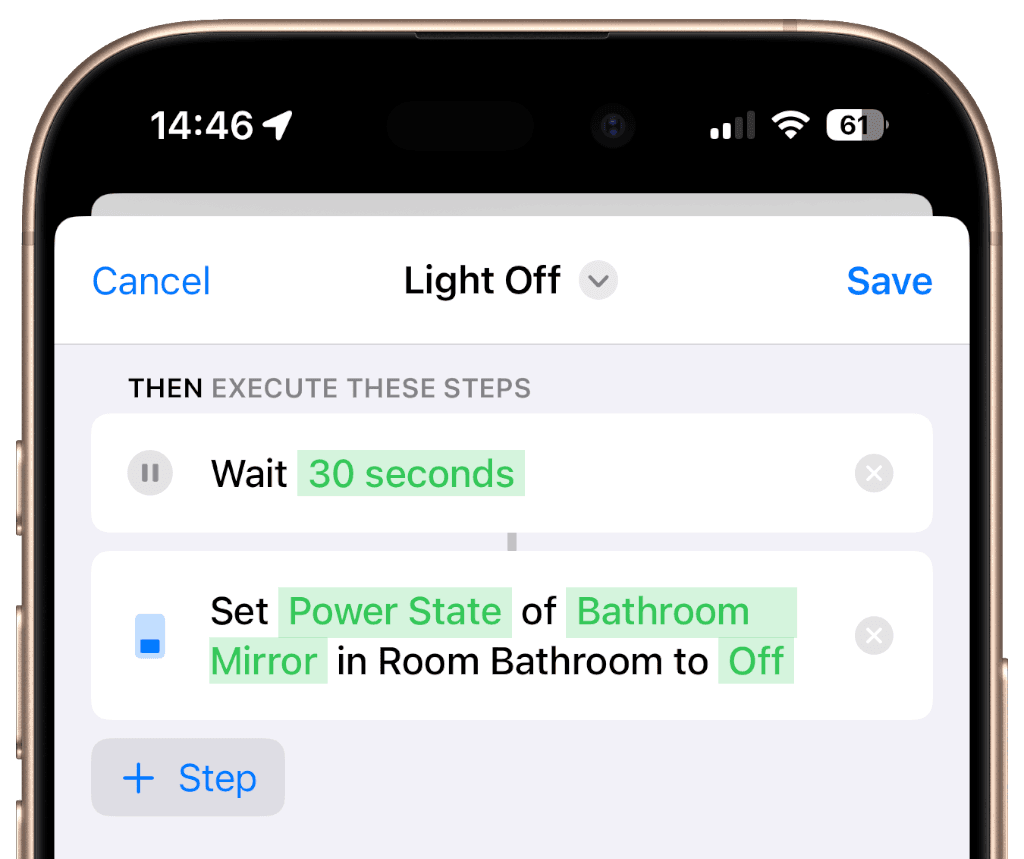 Stop event configured with motion detected