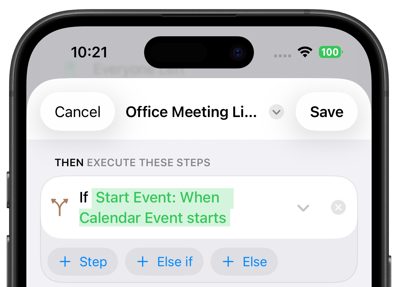 If/Else step with start event condition
