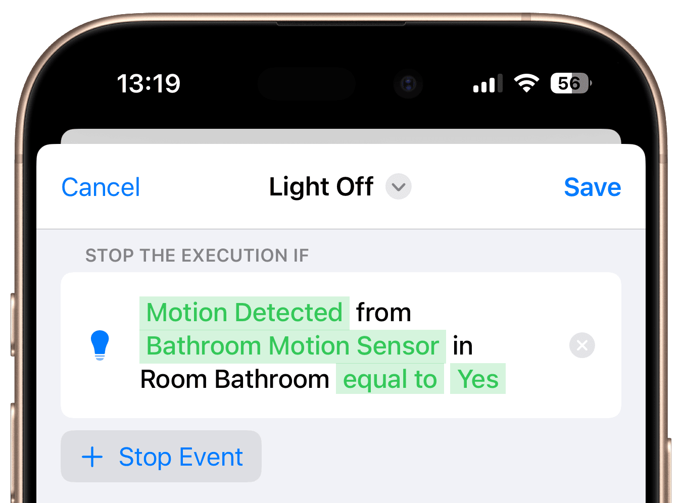 Final overview of motion-based light off workflow